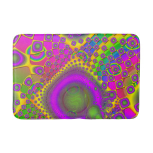Neon Pop Paper Psychedelic Bath Mat