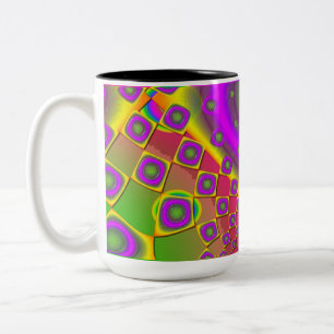 Neon Pop Paper Psychedelic  Two-Tone Coffee Mug
