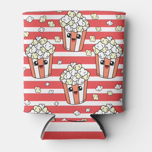 Neon Popcorn Kids Pattern Can Cooler (Front)
