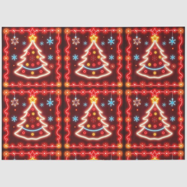 Neon Popular Christmas Holiday Collection Tissue Paper (Front)