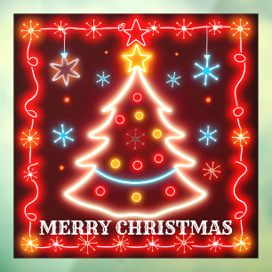 Neon Popular Christmas Holiday Collection Window Cling