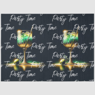 Neon Popular Party Time Personalized Tissue Paper