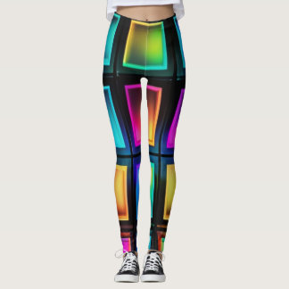 Neon Prism Grid Leggings