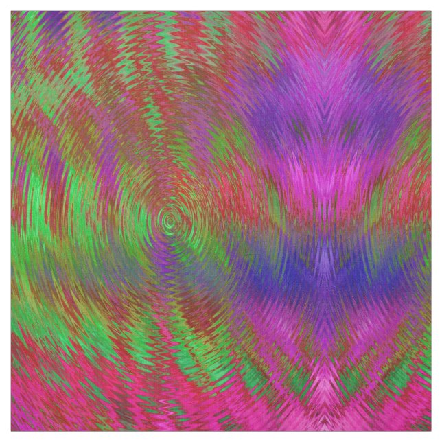 Neon Psychedelic Geometric print fabric (Swatch)