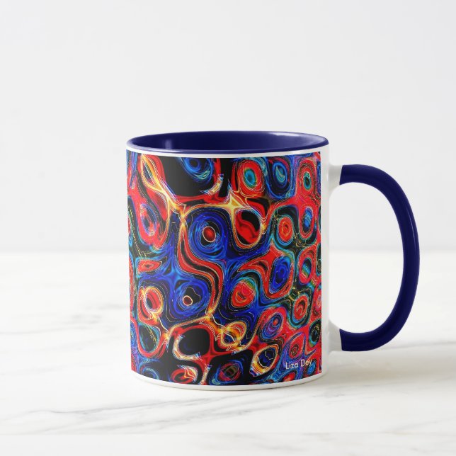 Neon Psychedelic Ripples Mug (Right)