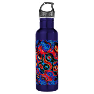 Neon Psychedelic Ripples Water Bottle