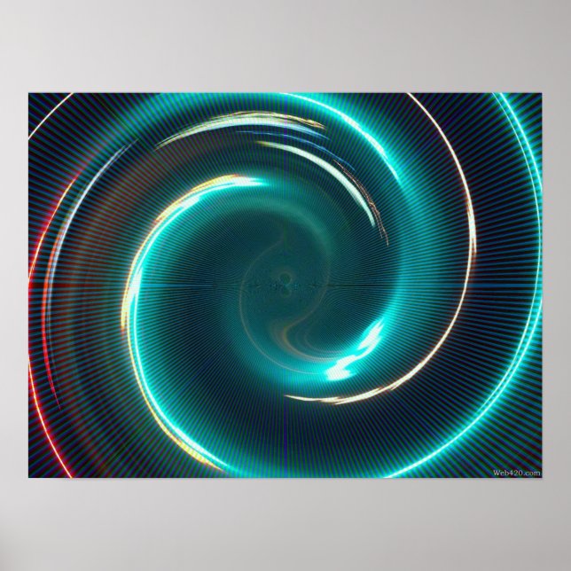 Neon psychedelic  spiral poster (Front)