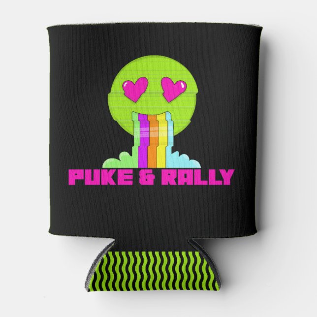 Neon Puke & Rally Can Cooler | Party Comeback (Front)