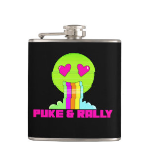 Neon Puke & Rally Flask   Party Comeback Hip Flask