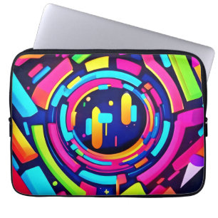 Neon Pulse: A Digital Symphony Laptop Sleeve