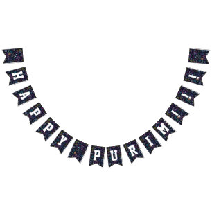 Neon Purim Bunting Flags