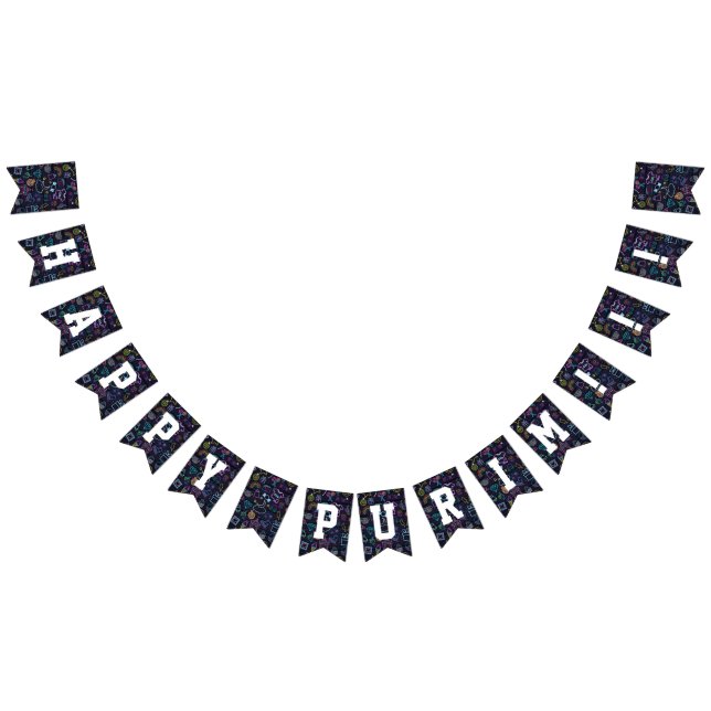 Neon Purim Bunting Flags (All)