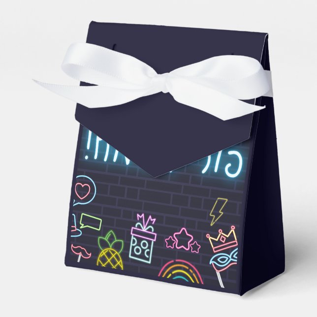 Neon Purim Favor Box (Front Side)