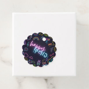 Neon Purim Favour Tags