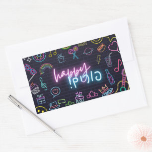 Neon Purim Sticker