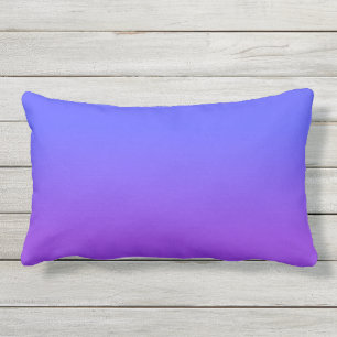 Neon Purple and Bright Neon Blue Ombré Shade Colou Lumbar Pillow