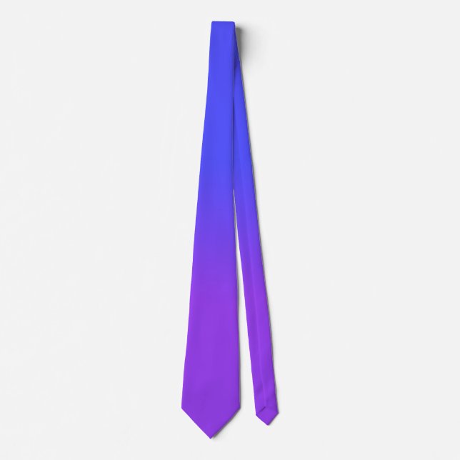 Neon Purple and Bright Neon Blue Ombré Shade Colou Tie (Front)