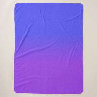 Neon Purple and Bright Neon Blue Ombré Shade Sherpa Blanket