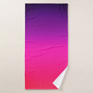 Neon Purple and pink ombre abstract design Bath Towel Set