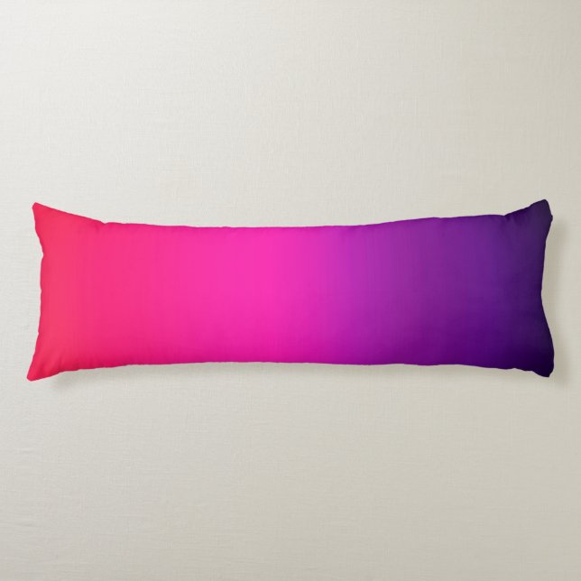 Neon Purple and pink ombre abstract design Body Pillow (Front)