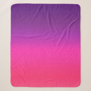 Neon Purple and pink ombre abstract design Sherpa Blanket