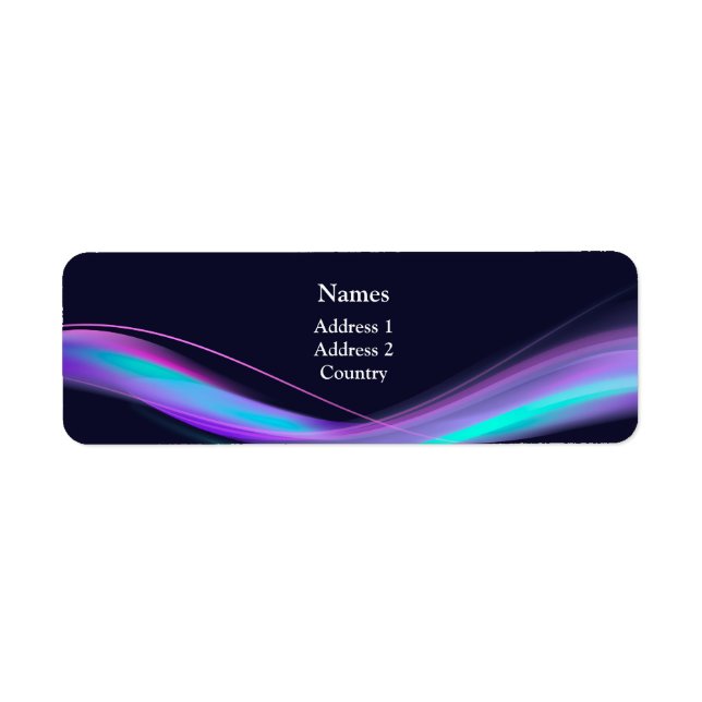Neon purple curve Address Label (Front)