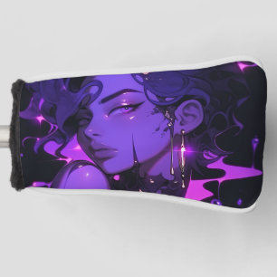 Neon Purple Fantasy Anime Girl Golf Head Cover