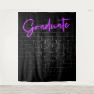 Neon Purple Glow Light Grad Party Photo Booth Tapestry