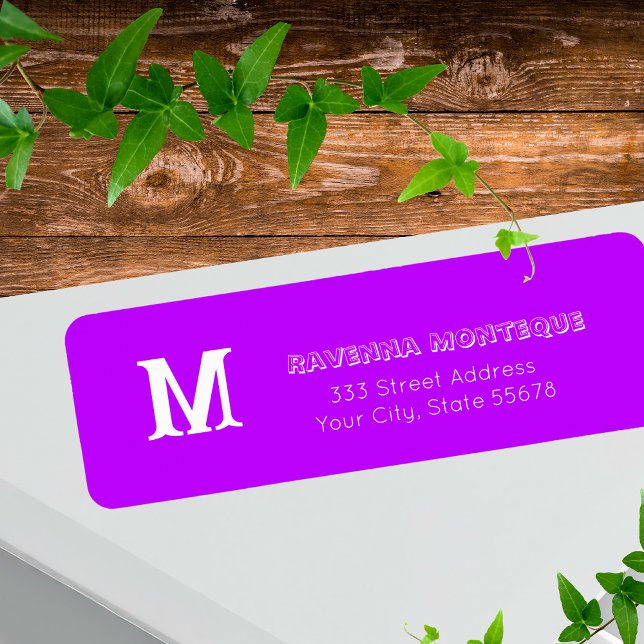 Neon Purple Personalized Monogram Letter Name (Creator Uploaded)