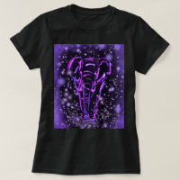 Neon Purple Pink Elephant T-Shirt In Starry Night