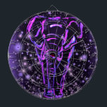 Neon Purple Pink Elephant Walking At Starry Night  Dartboard<br><div class="desc">Neon Purple Pink Elephant Walking At Starry Night Magic Animal Drawing - Choose / Add Your Unique Text / Colour - Make Your Special Gift - Resize and move or remove and add elements / image with customization tool ! - Drawing and Design by MIGNED. You can also transfer my...</div>