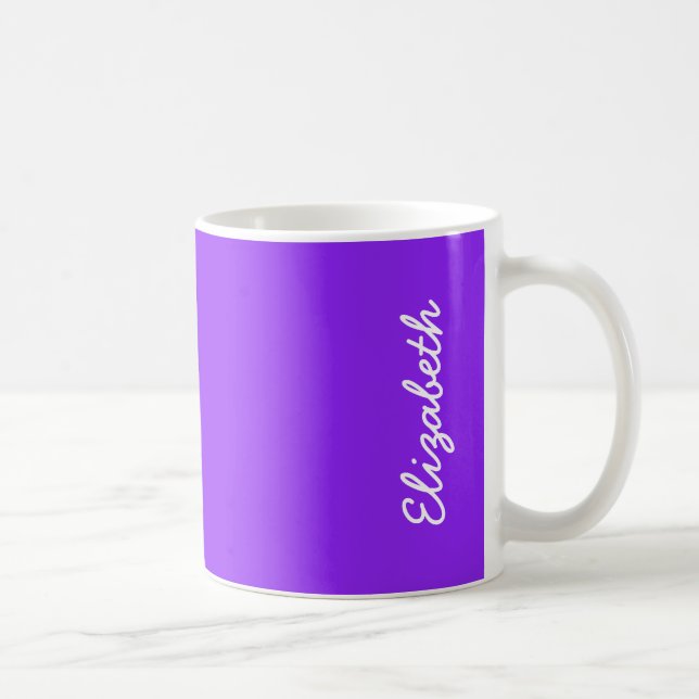 Neon Purple Solid Colour Customize It Coffee Mug (Right)