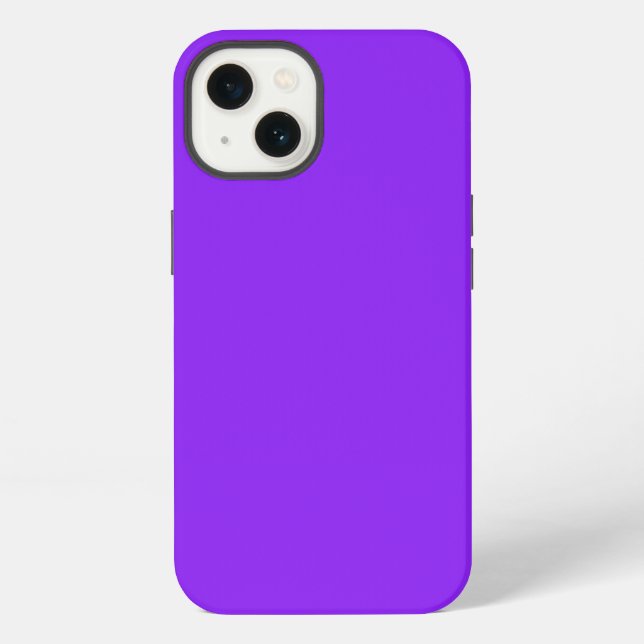 Neon Purple Solid Colour Customize It iPhone Case (Back)