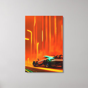 Neon Race Night 3000 - Ken Gauge Art Canvas Print