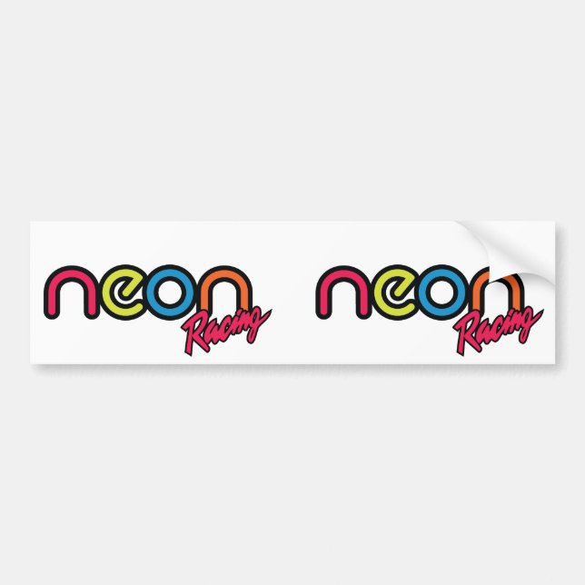 Neon Racing Bumper Sticker (Front)