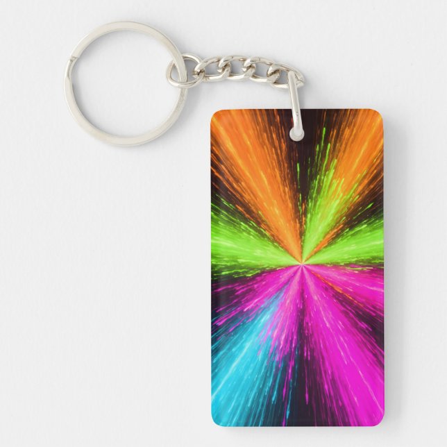 Neon Radial Burst Explosion Keychain (Front)