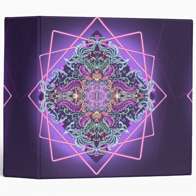 Neon Radiance Mandala Binder (Front/Spine)