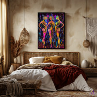 Neon Radiance – The Three Muses in Futuristic Glow