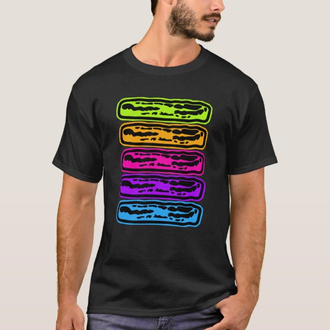 Neon Rainbow Bacon Lover T-Shirt (Front)