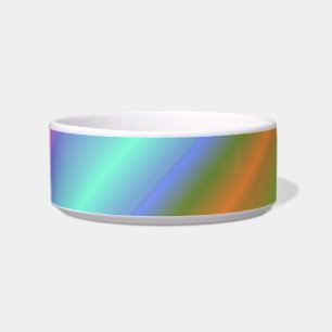neon rainbow cat food bowl