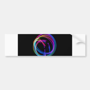 neon rainbow circle bumper sticker