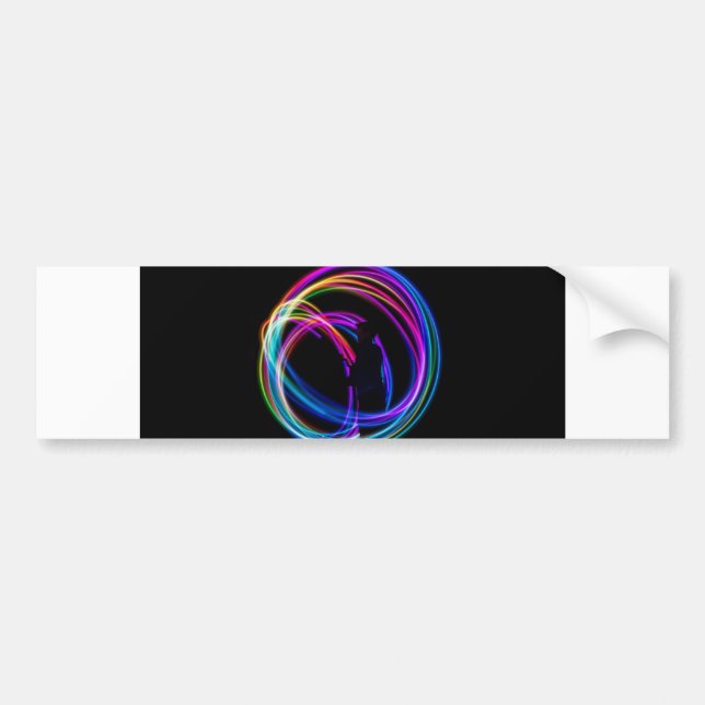 neon rainbow circle bumper sticker (Front)