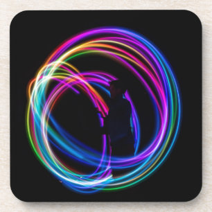 neon rainbow circle coaster