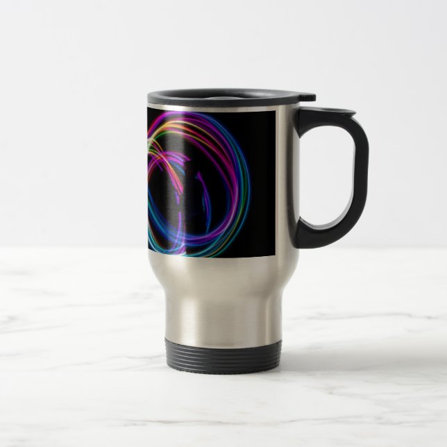 neon rainbow circle travel mug (Right)