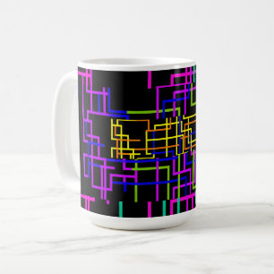 Neon Rainbow Circuit Coffee Mug