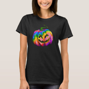 Neon Rainbow Citrouille Halloween T-Shirt