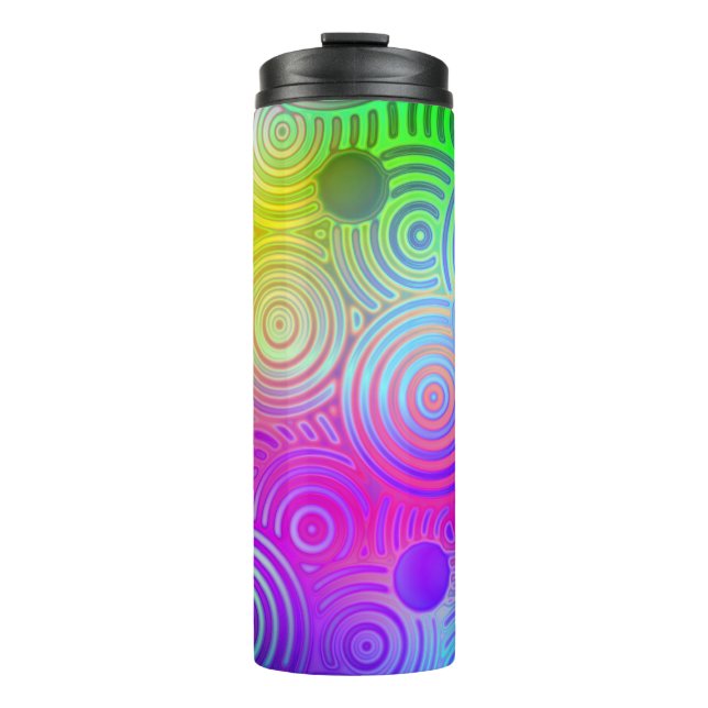 Neon Rainbow Design Thermal Tumbler (Front)