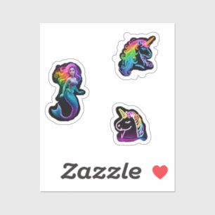 neon rainbow fantasy stickers