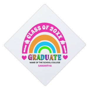 Neon Rainbow Graduation Cap Topper