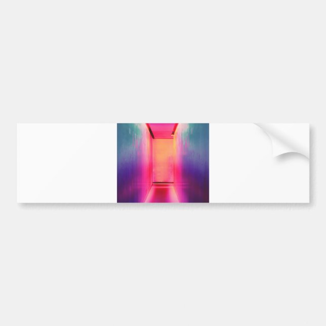 neon rainbow hallway bumper sticker (Front)